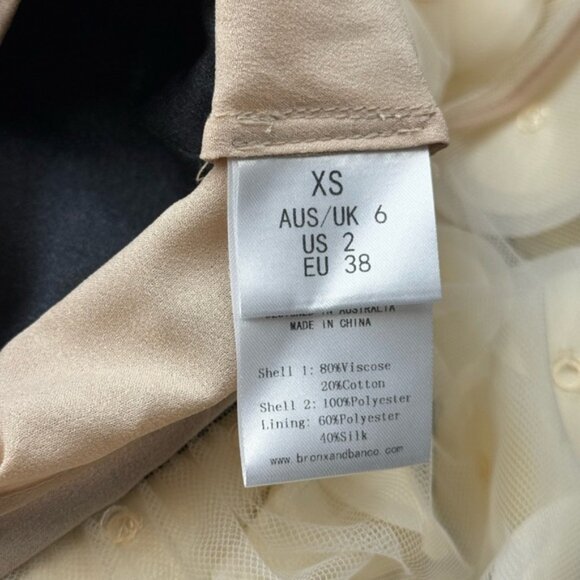 🆕 BRONX & BANCO 🧿 NWOT Harper Strapless Beige and Black Gown, Sz XS US 2 - Picture 15 of 15